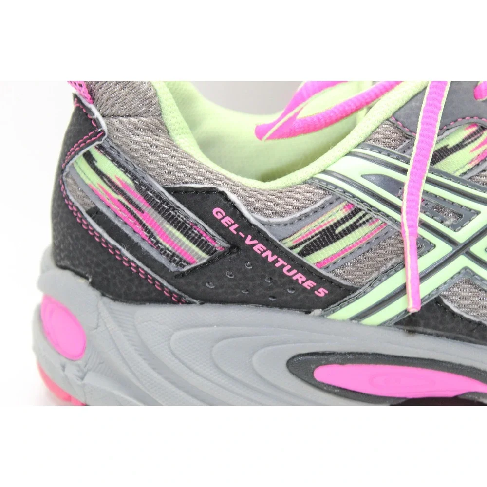 ASICS Gel-Venture 5 Womens Grey Neon Green Pink Trail Running Shoes T5N8N 11